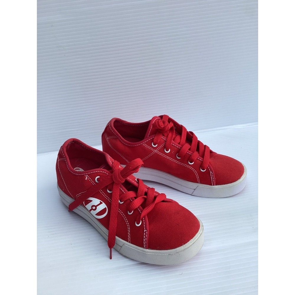 Heelys Red Canvas Roller Shoes With Wheels Size 6